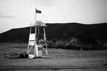 Lifeguard tower at a beach