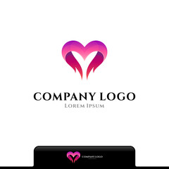 Abstract heart logo, love passion logo vector