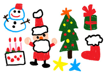 子どもが描いたようなクリスマスの絵