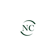 NC letter logo design in six style. NC polygon, circle, triangle, hexagon, flat and simple style with black and white color variation letter logo set in one artboard. NC