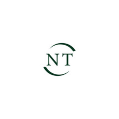 NT letter logo design in six style. NT polygon, circle, triangle, hexagon, flat and simple style with black and white color variation letter logo set in one artboard. NT