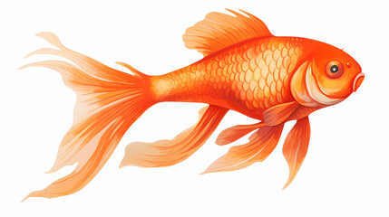Hand drawn cartoon goldfish illustration 