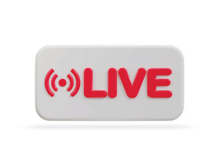 3d social media  live streaming icon