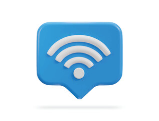 3d wifi wireless network icon