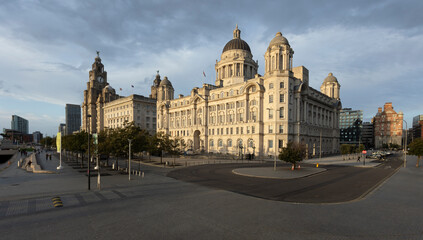 Fototapeta na wymiar Liverpool, united kingdom May, 16, 2023 Liverpool waterfront and Pier Head