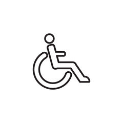 Vector icon disabilities. Wheelchair symbol icon 