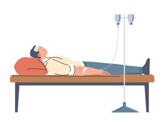 Alcoholic perosnage on IV treatment in clinic