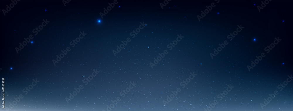 Wall mural the bright star in night sky, space universe background, stardust and bright shining stars in univer