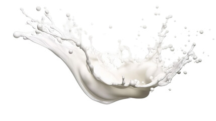 Milk Splash isolated on transparent background, Generative ai