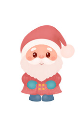 Cute Santa Claus. Printable Christmas card. Merry Christmas digital greeting card. Happy New year card. Christmas wall art print. Holiday decor.