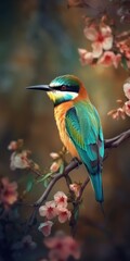 kingfisher on the branch. Generative AI.