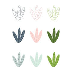 Abstract Seaweed Shape Aesthetic Element Vector Illustration