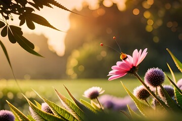 flowers in the morning