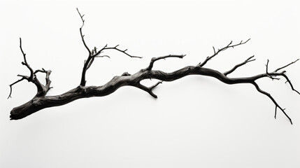 Fototapeta na wymiar A black and white photo of a dead tree branch