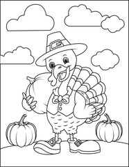 thanksgiving coloring page for kids
