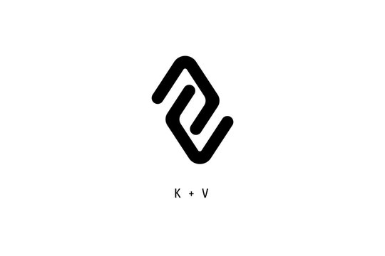 vector of letter K+V logo, with simple and modern style.
suitable for company with k+ v inisial