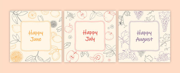 Vector banners summer template calendar