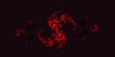 Julia fractal red on black background