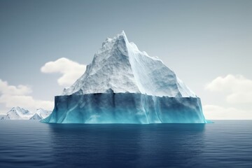 A majestic iceberg adrift in the vastness of the ocean