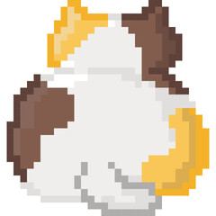 Obraz premium behind cute kitty cartoon pixel art 8 bit vector Flat icon