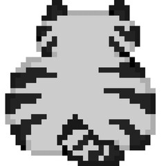 behind cute kitty cartoon pixel art 8 bit vector Flat icon