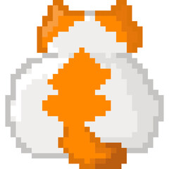 behind cute kitty cartoon pixel art 8 bit vector Flat icon