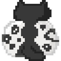 behind cute kitty cartoon pixel art 8 bit vector Flat icon