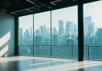 A Room with a View: Floor-to-Ceiling Window Overlooking the Urban Skyline