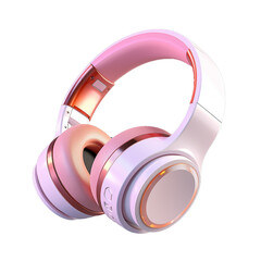 pink headphones on white background