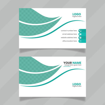 Personal identity card with multicolor design concept. Editable and vector template file for business card. Simple design presentation for name card with organic shape. 