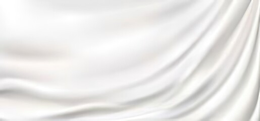 Abstract White Silk Fabric for Drapery Background  high resolution illustration.
