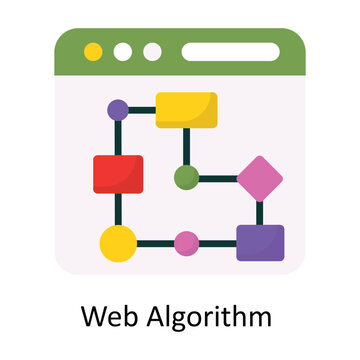 Web Algorithm  vector Flat Icon Design illustration. Symbol on White background EPS 10 File 