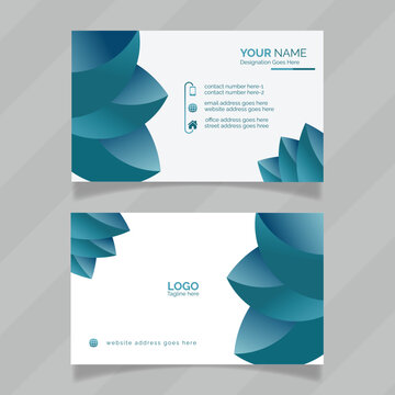 Stylish design template for business card. Luxury and editable design presentation for name card. Professional  or horizontal visiting card design concept. Colorful business card with white background