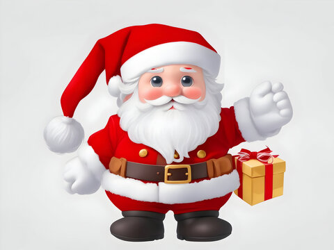 santa claus with gift box background, ai generative 