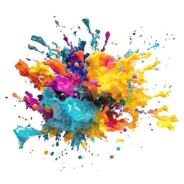 Transparent abstract splash in many colors background