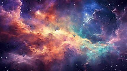 Obraz premium Immerse yourself in the ethereal beauty of the cosmos, where celestial wonders unfold in a mesmerizing dance of light and color.