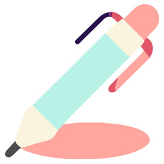 pen on white background.