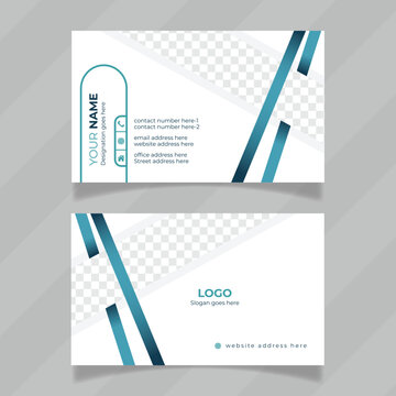 Print ready horizontal business card design presentation. Colorful and abstract design template for visiting card also easy to edit. Customizable illustrator or eps file for personal identity card. 
