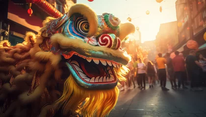 Foto op Aluminium Colorful Asian Dragon, Chinese New Year Concept © terra.incognita