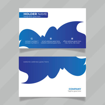 Easy to customizable personal infographic design. Printable design template for name card presentation with organic shape. Vector and flat design concept for name card also editable file.