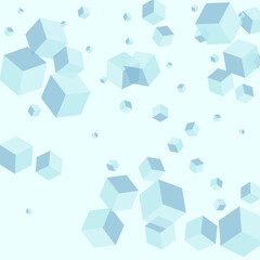 White Cube Background Blue Vector. Geometric Isometric Card. Monochrome Polygon Connection Template. Group Illustration. Grey Modern Box.
