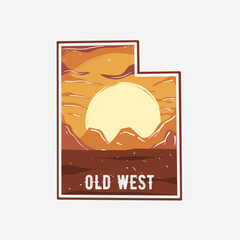 vector of utah old western perfect for print, apparel design, etc
