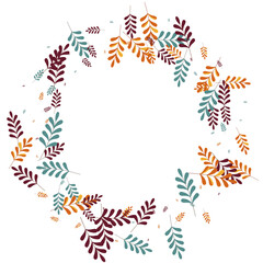 Golden Leaves Background White Vector. Leaf Tree Texture. Green Plant. Gold Foliage Object. Floral Illustration.