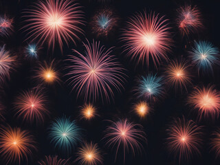 Naklejka premium カラフルな花火の背景