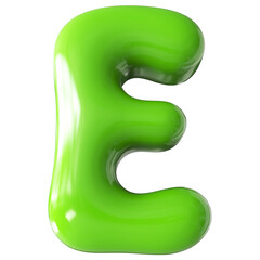 Green Letter E Bubble - 3d Aphabet Font