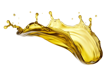 Beautiful olive or engine oil splash. Isolated cutout on transparent or white background.