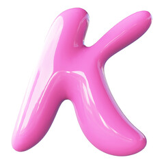 Pink Letter K Bubble - 3d Aphabet Font