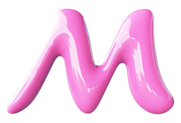 Pink Letter M Bubble - 3d Aphabet Font