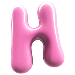 Pink Letter H Bubble - 3d Aphabet Font