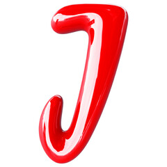 Red Letter J Bubble - 3d Aphabet Font